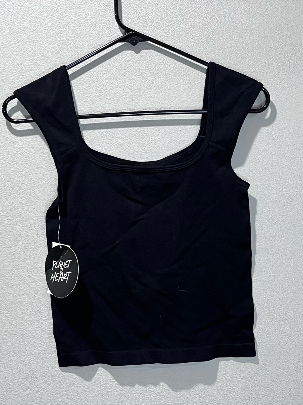 Black Square-Neck Tank Top